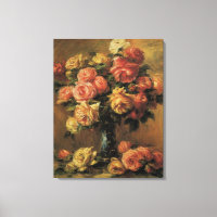 Roses in a Vase by Pierre Renoir, Vintage Fine Art
