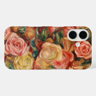 Roses in a Vase by Pierre Renoir, Vintage Fine Art iPhone 16 Case
