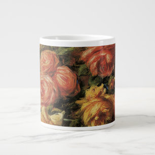Roses in a Vase by Pierre Renoir, Vintage Fine Art Large Coffee Mug