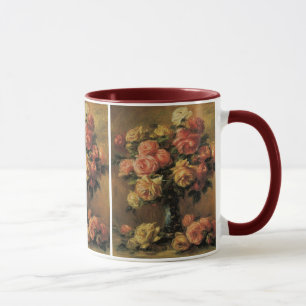 Roses in a Vase by Pierre Renoir, Vintage Fine Art Mug