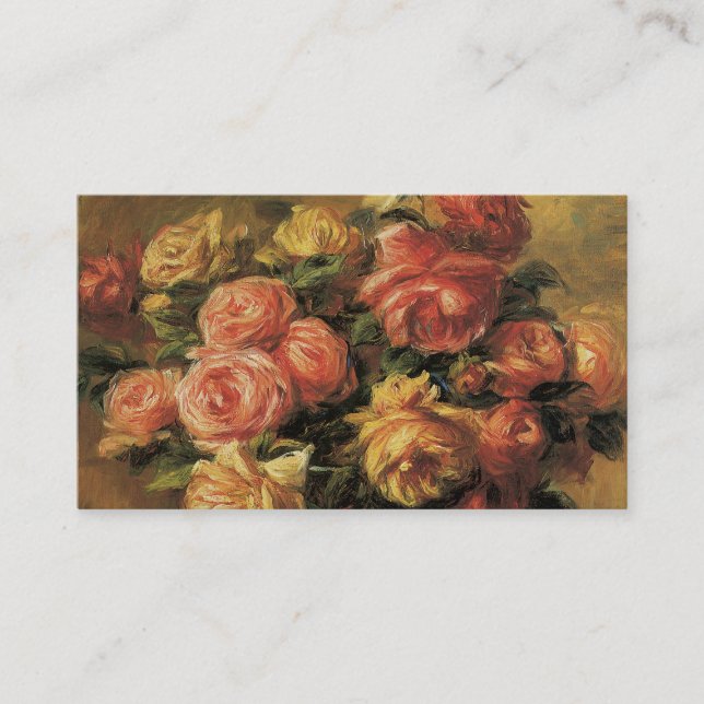 Roses in a Vase by Renoir, Floral Bridal Shower Enclosure Card (Front)