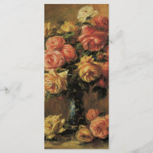 Roses in a Vase by Renoir, Vintage Floral Wedding Menu