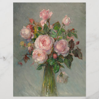 Roses in a Vase Scrapbook Paper