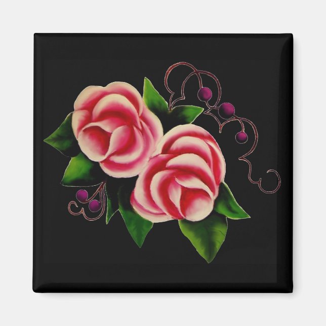 Roses in black magnet (Front)