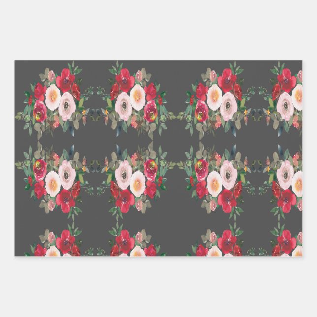Roses in Black Wrapping Paper  (Front 3)