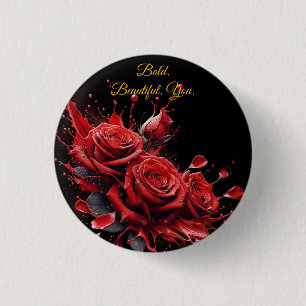 Roses in Bloom - Elegant Birthday 3 Cm Round Badge