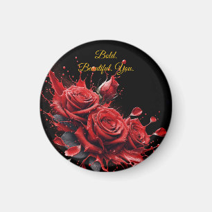 Roses in Bloom - Elegant Birthday Magnet
