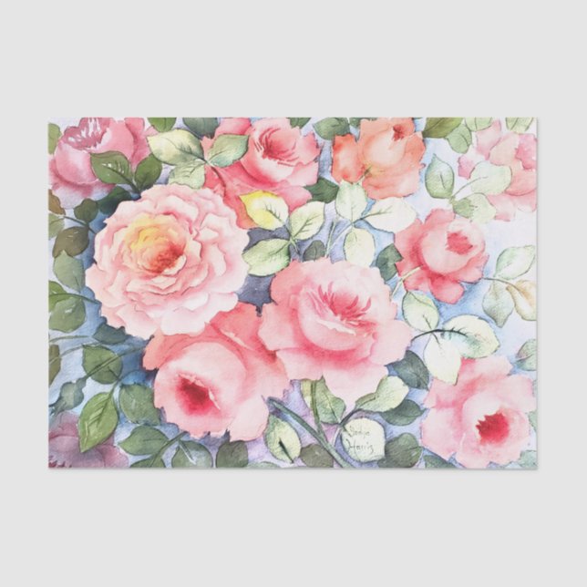 Roses in Bloom Tissue Paper (Front)