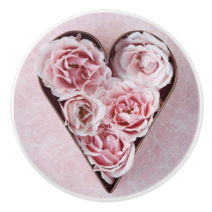 Roses in cookie cutter ceramic knob