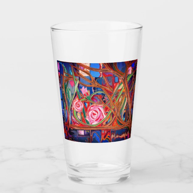 Roses in the garden  glass (Front)