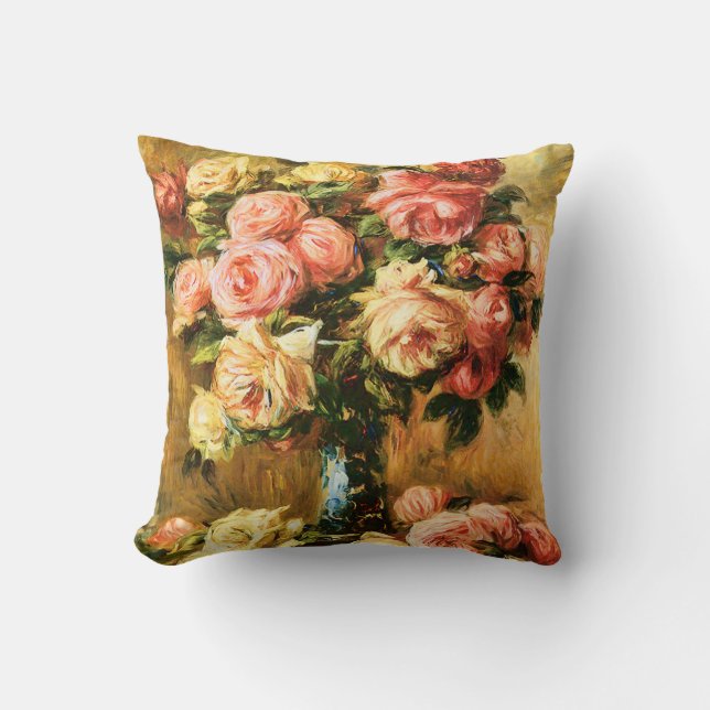 Roses in the Vase Renoir Fine Art Cushion (Front)