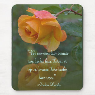Roses Inspirational Lincoln Quote Mouse Mat