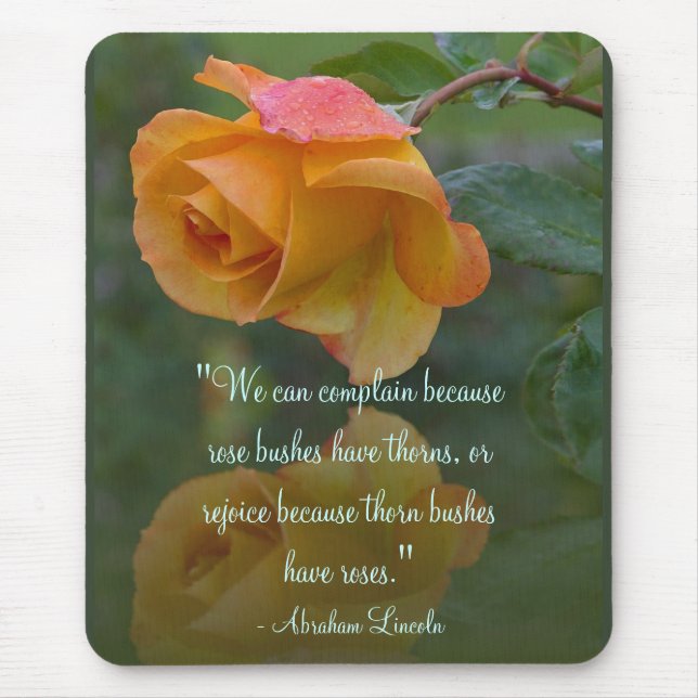 Roses Inspirational Lincoln Quote Mouse Mat (Front)