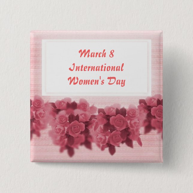 Roses International Women's Day 15 Cm Square Badge (Front)