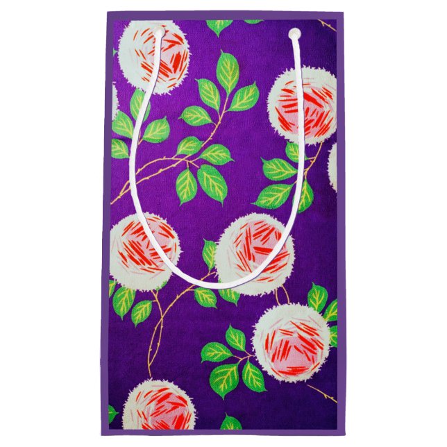 Roses, Japanese Vintage Design Small Gift Bag (Front)