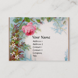 ROSES & JASMINES FLORAL MONOGRAM ORANGE GEM Pearl Business Card