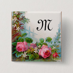 ROSES & JASMINES MONOGRAM 15 CM SQUARE BADGE