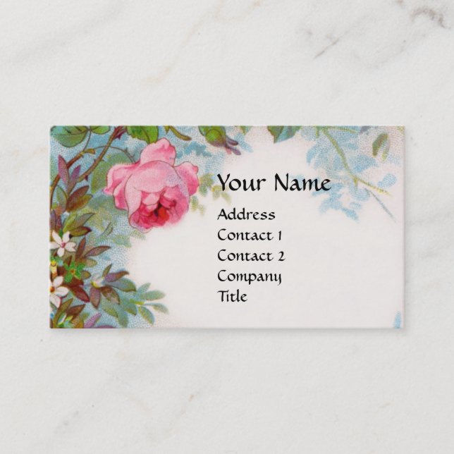 ROSES & JASMINES MONOGRAM GEM yellow white Business Card (Front)