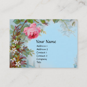 ROSES & JASMINES Purple GEM MONOGRAM Sky blue Business Card
