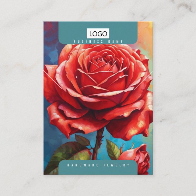 Roses Jewellery Earrings Necklace Display Card (Front)