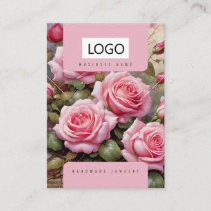 Roses Jewellery Earrings Necklace Display Card