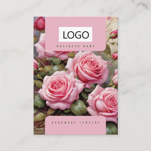 Roses Jewellery Earrings Necklace Display Card (Front)