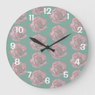 Roses Large Clock