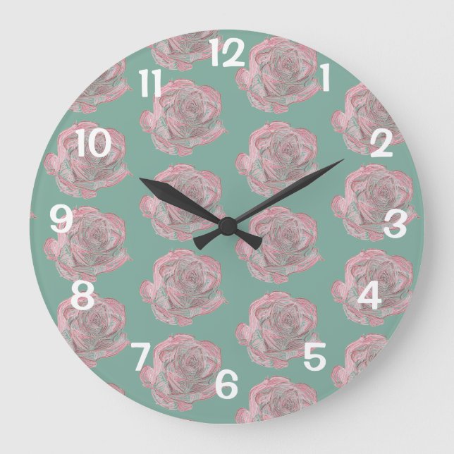 Roses Large Clock (Front)