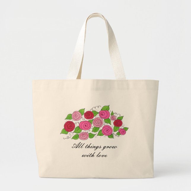 Roses Large Tote Bag (Front)