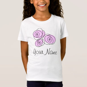 Roses Lilac Bouquet 'Name' girls' t-shirt