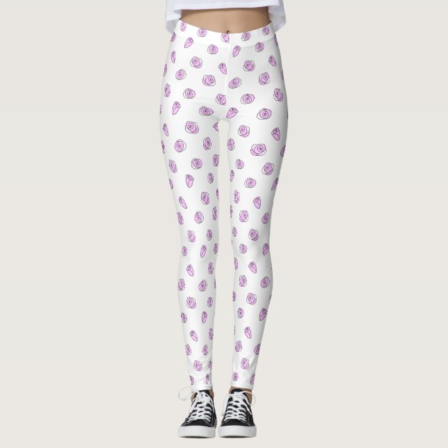 Roses Lilac Multi Leggings (Front)