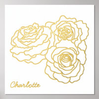 Roses Line Art Personalised