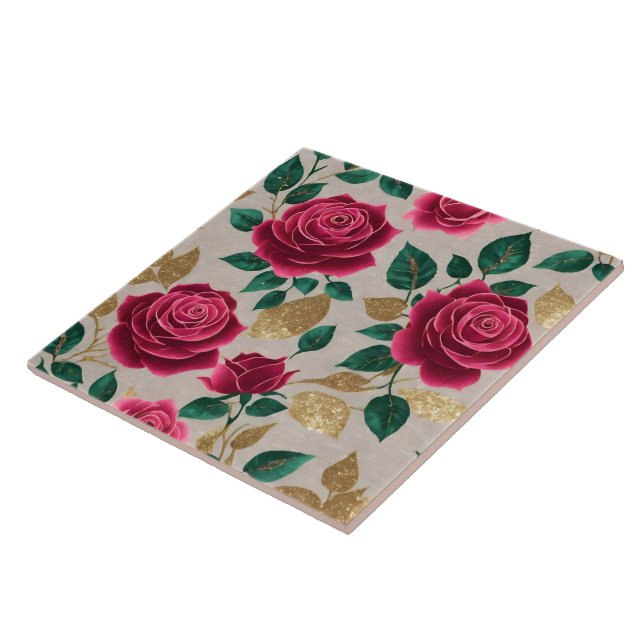 Roses Linen Beautiful Popular Collection Tile (Side)