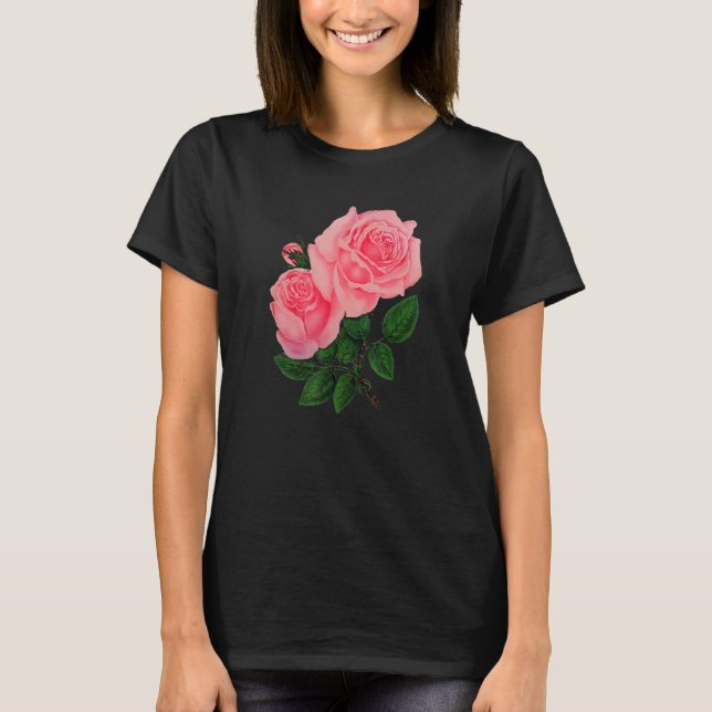 Roses Lovely Art Illustration T-Shirt (Front)