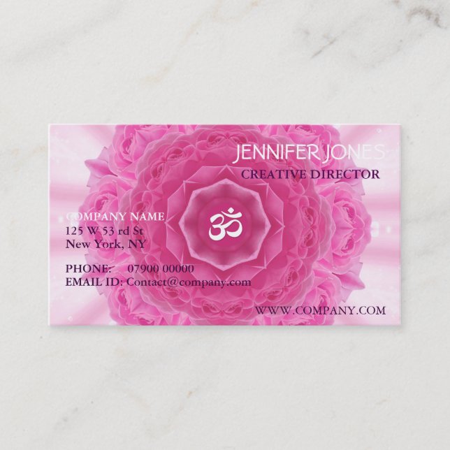Roses Mandala, Business Card (Front)