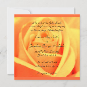 Roses -Mango -sunset border -wedding invite