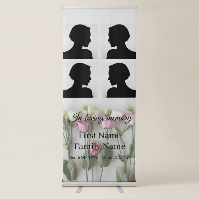 Roses memorial collage  retractable banner (Front)