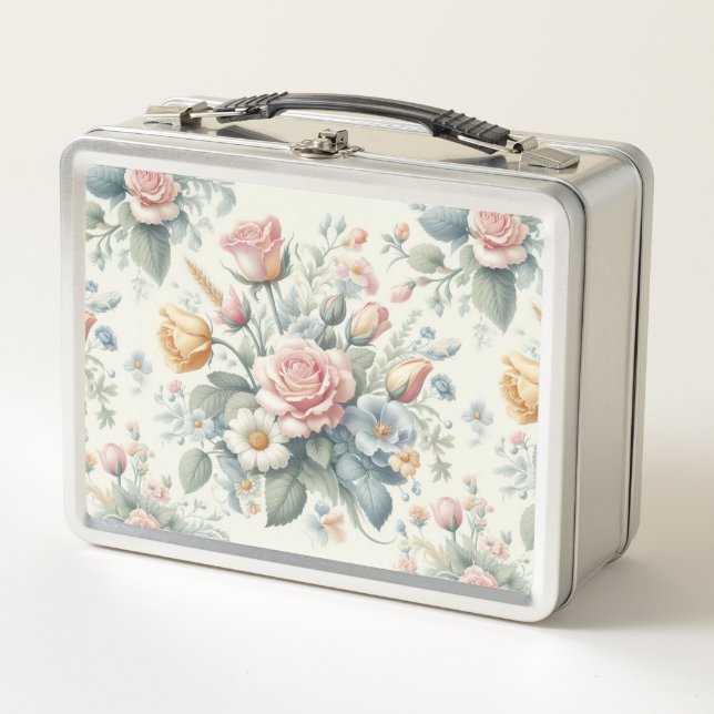 Roses  metal lunch box (Front)