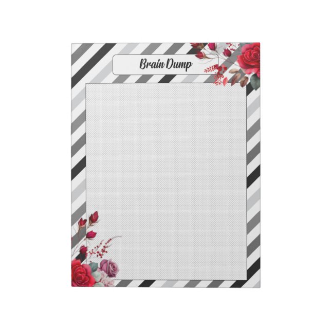 Roses n Stripes _ Brain Dump Notepad (Rotated)
