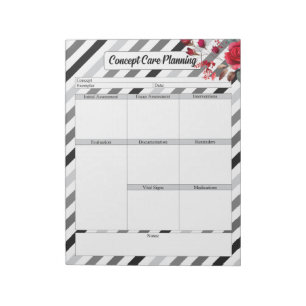 Roses n Stripes _ Concept Care Planning Notepad