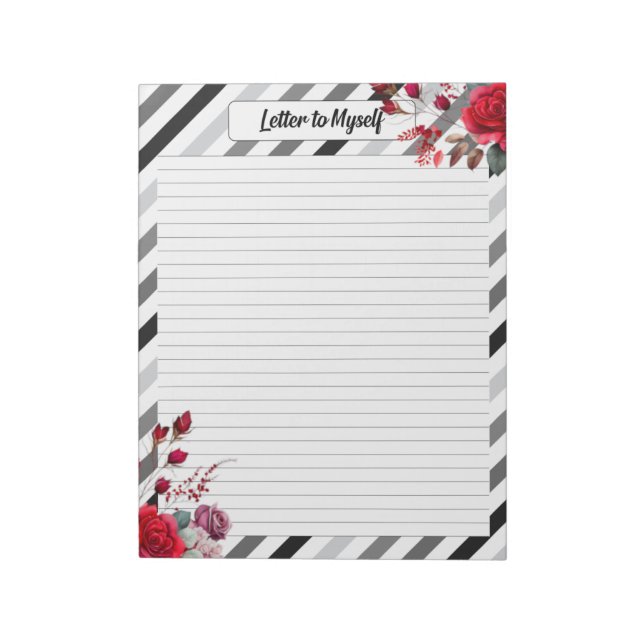 Roses n Stripes _ Letter to Myself Notepad (Rotated)