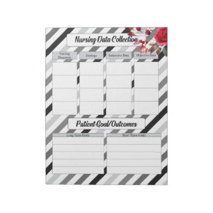 Roses n Stripes _ Nursing Data Collection Notepad