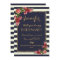 Roses Navy Stripes and Gold Bridesmaids Invitation