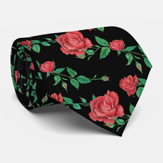 Roses Neck Tie (Rolled)