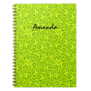 Roses, neon notebook