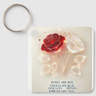 Roses of Light and Love Key Ring