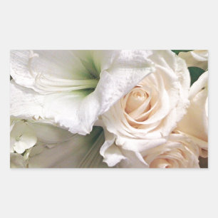 Roses of Love Lilies of Life_ Rectangular Sticker