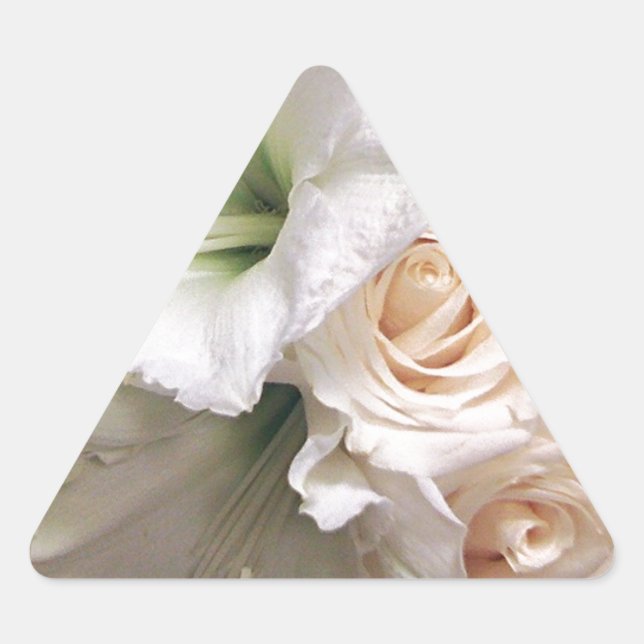 Roses of Love Lilies of Life_ Triangle Sticker (Front)