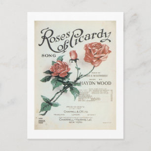 Roses of Picardy Vintage Songbook Cover Postcard