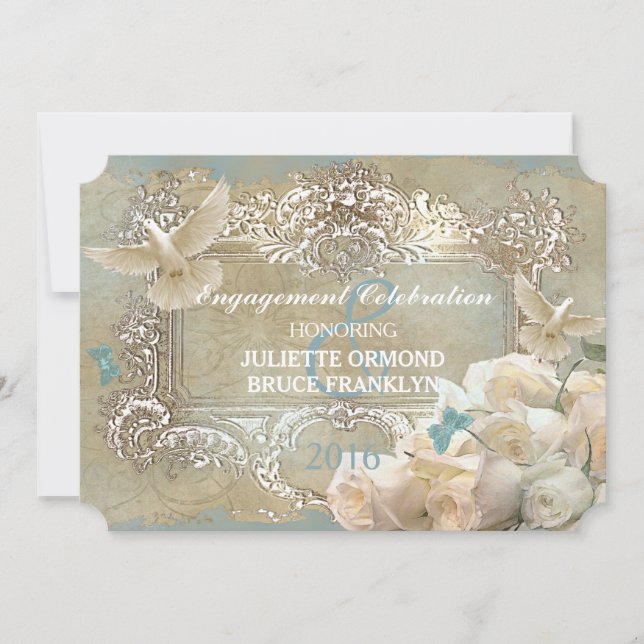 Roses Of White - Wedding Invitation Collection (Front)